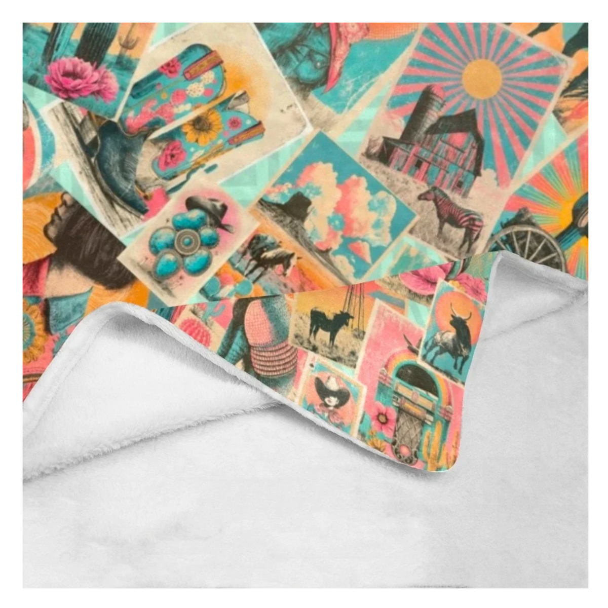 Baha Ranch Honky Tonk Kitsch Ranch Life Blanket Ultra-Soft Micro Fleece Blanket 40" x 50" Made in America