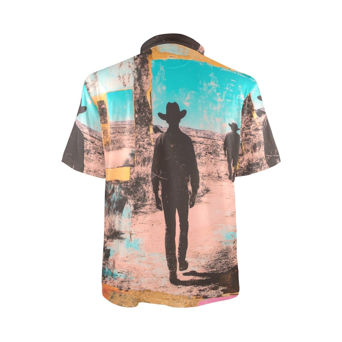 Baha Ranch Retro Pop Western Desert Cowboy Polo Shirt