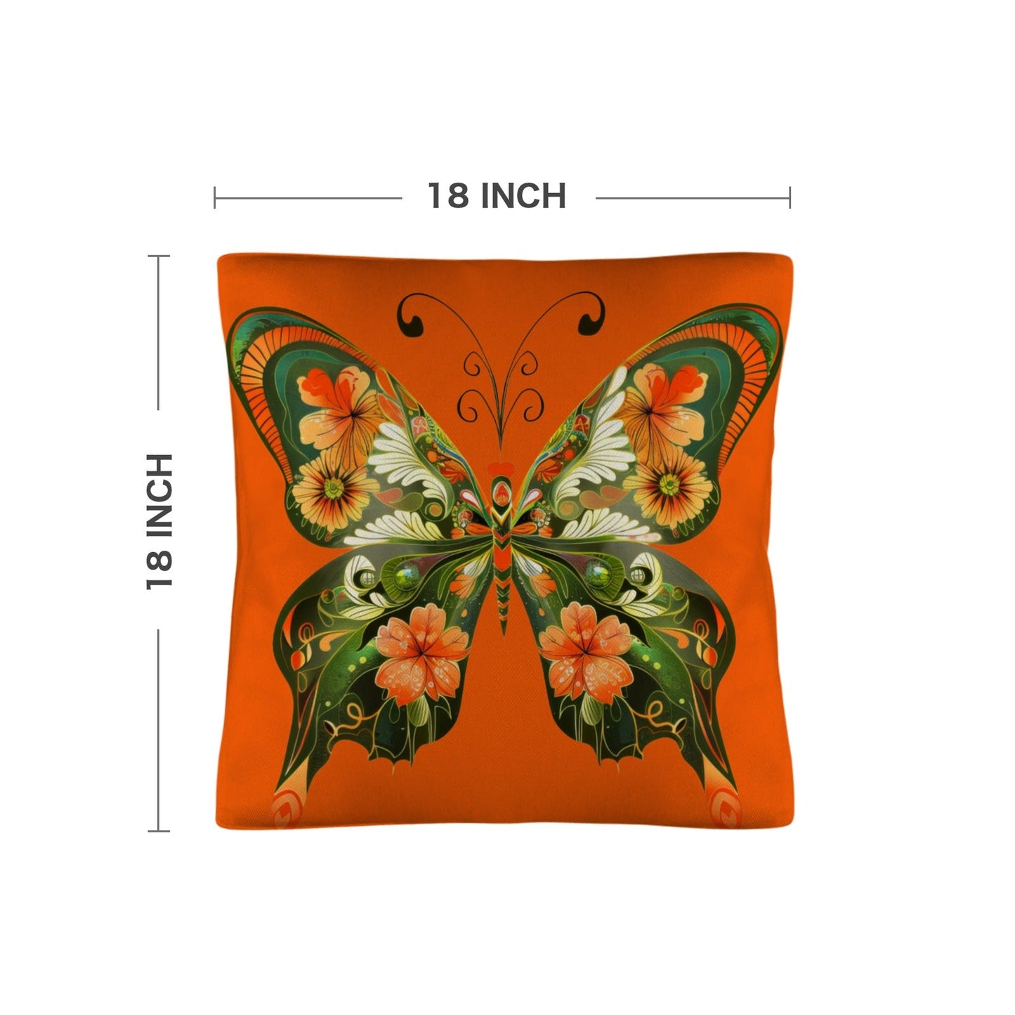 Baha Ranch Retro Floral Butterfly Pillow Case Made in America