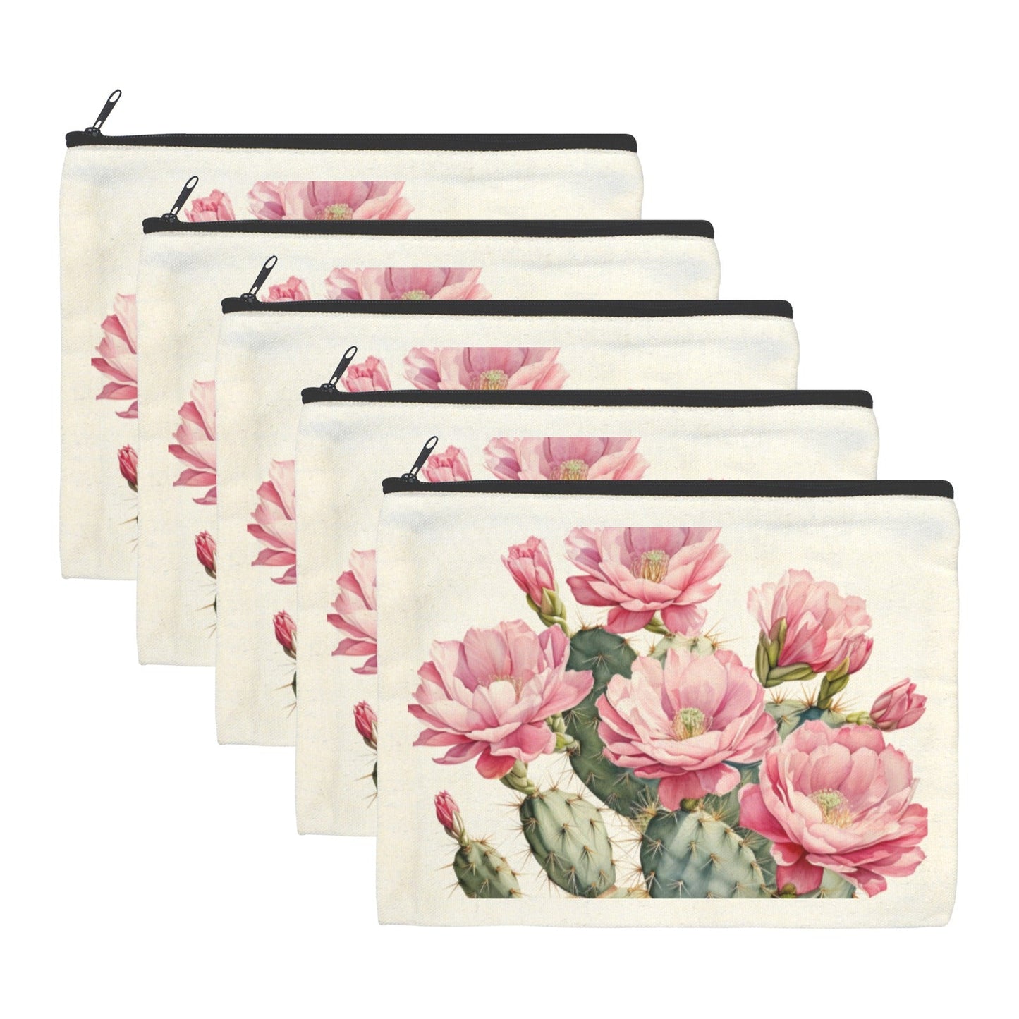 Baha Ranch Cactus Flower Cosmetic Bag Pack of 5 Made in America