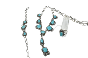 Turquoise Lariat Set by Lorenzo Arviso