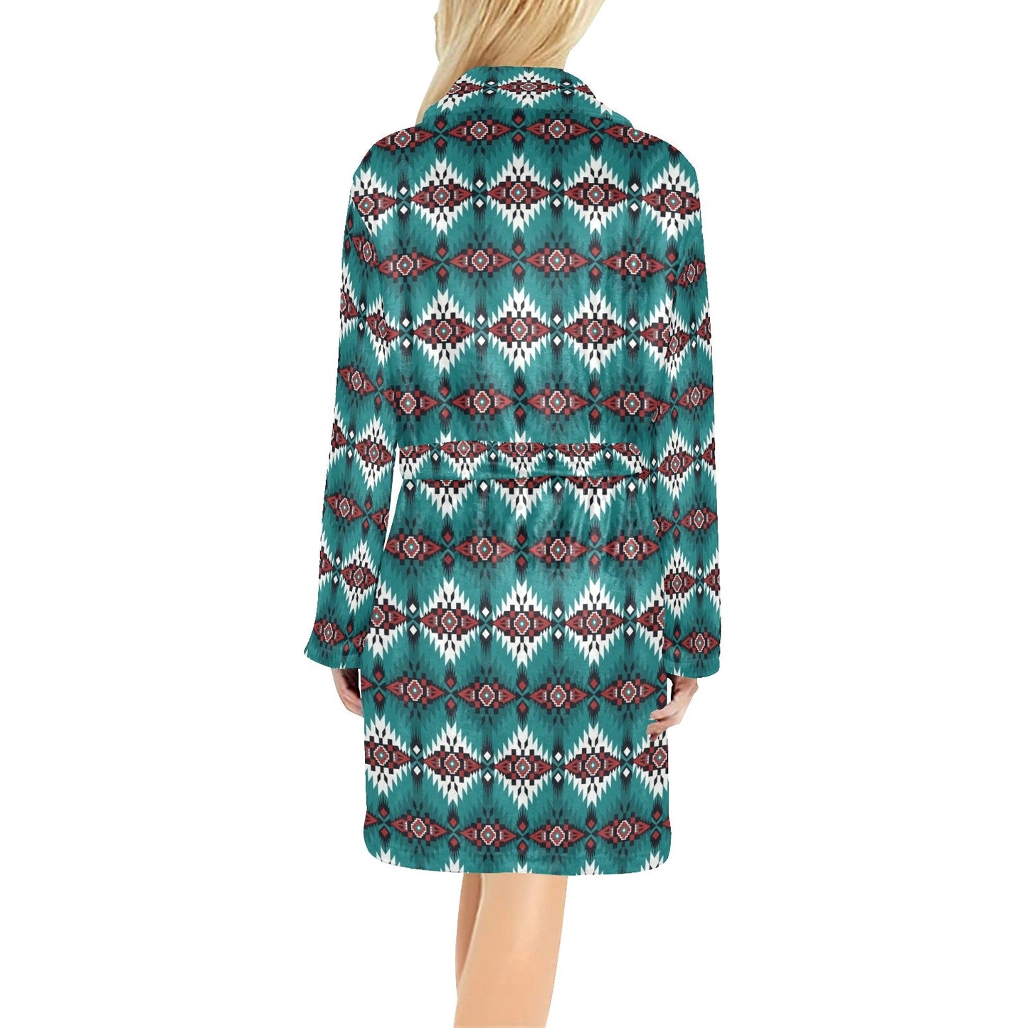 Baha Ranch Teal Aztec Women's Western Bath Robe