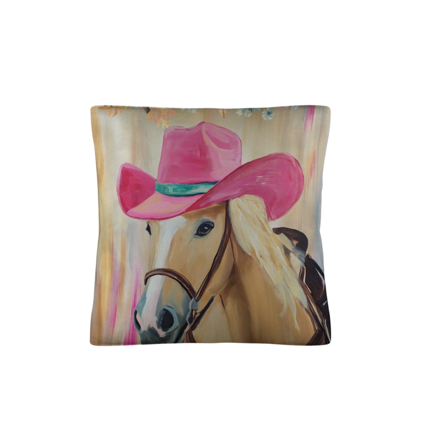 Baha Ranch Pink Cowgirl Horse Pillow Case