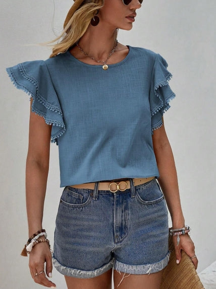 RUFFLE SHORT SLEEVE