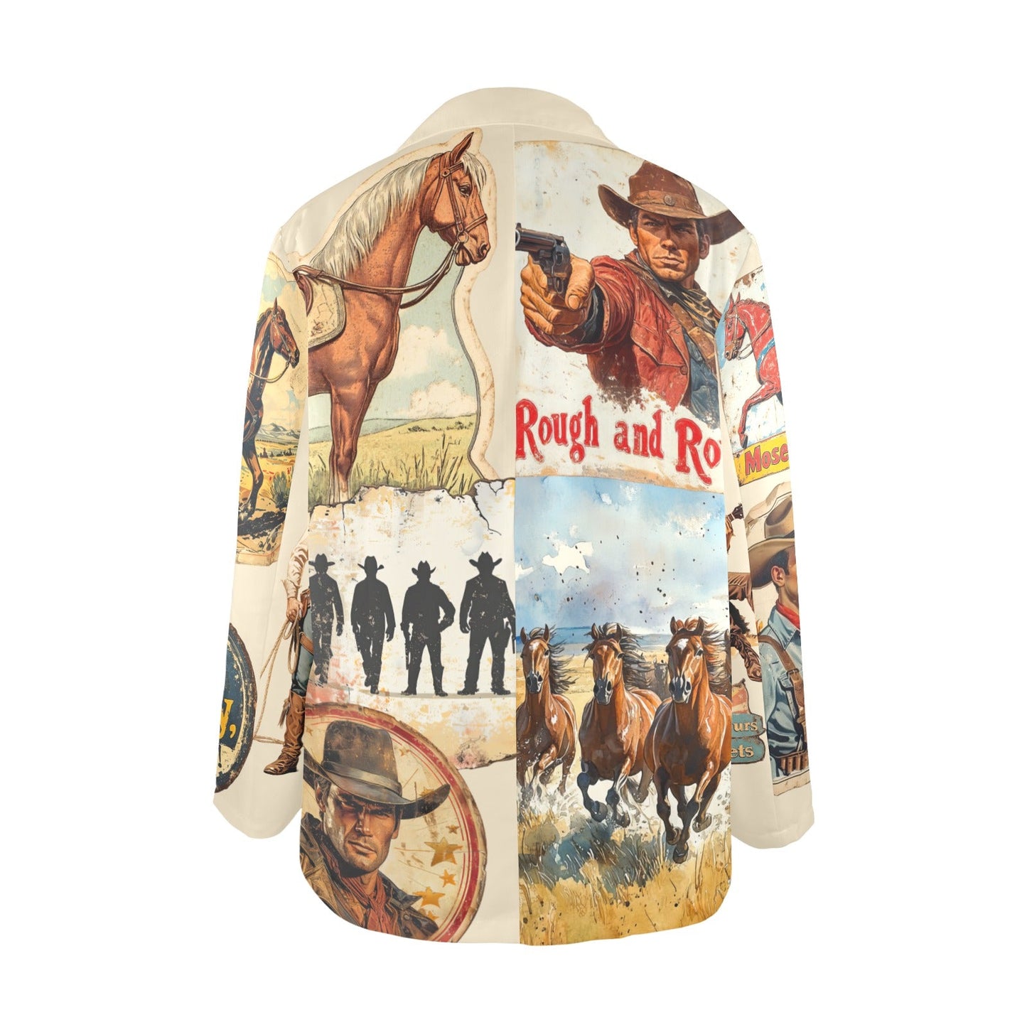 Baha Ranch Old West Cowboy Western Cowgirl Vintage Retro Women's Blazer