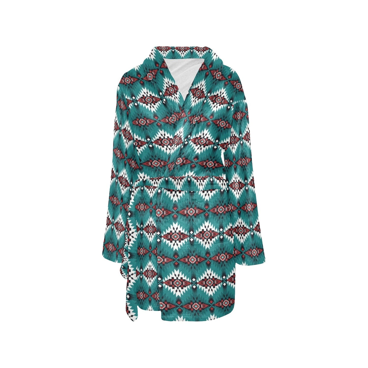 Baha Ranch Teal Aztec Women's Western Bath Robe