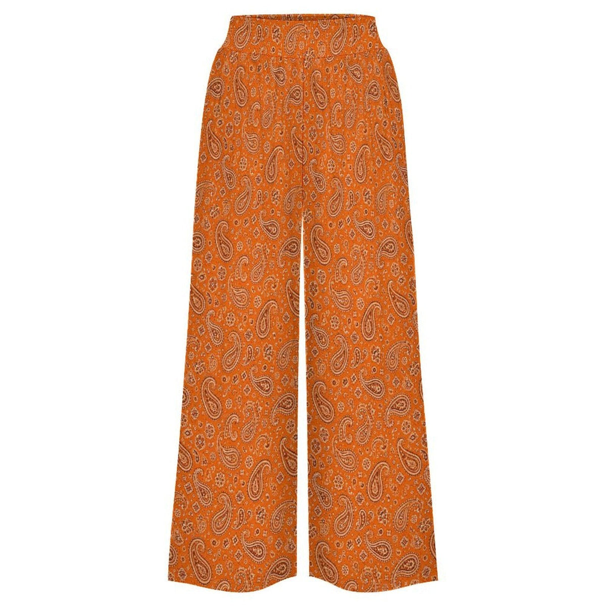 Baha Ranch Orange Paisley Bandana Wide Leg Pants