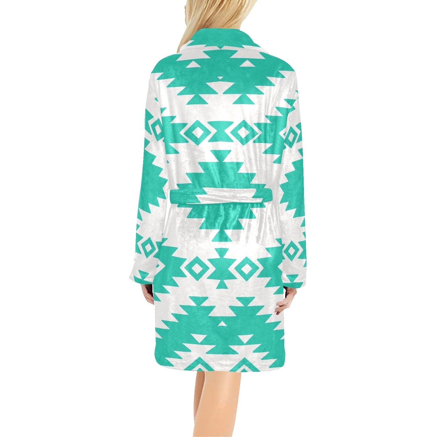 Baha Ranch Turquoise Aztec Women's Western Bath Robe