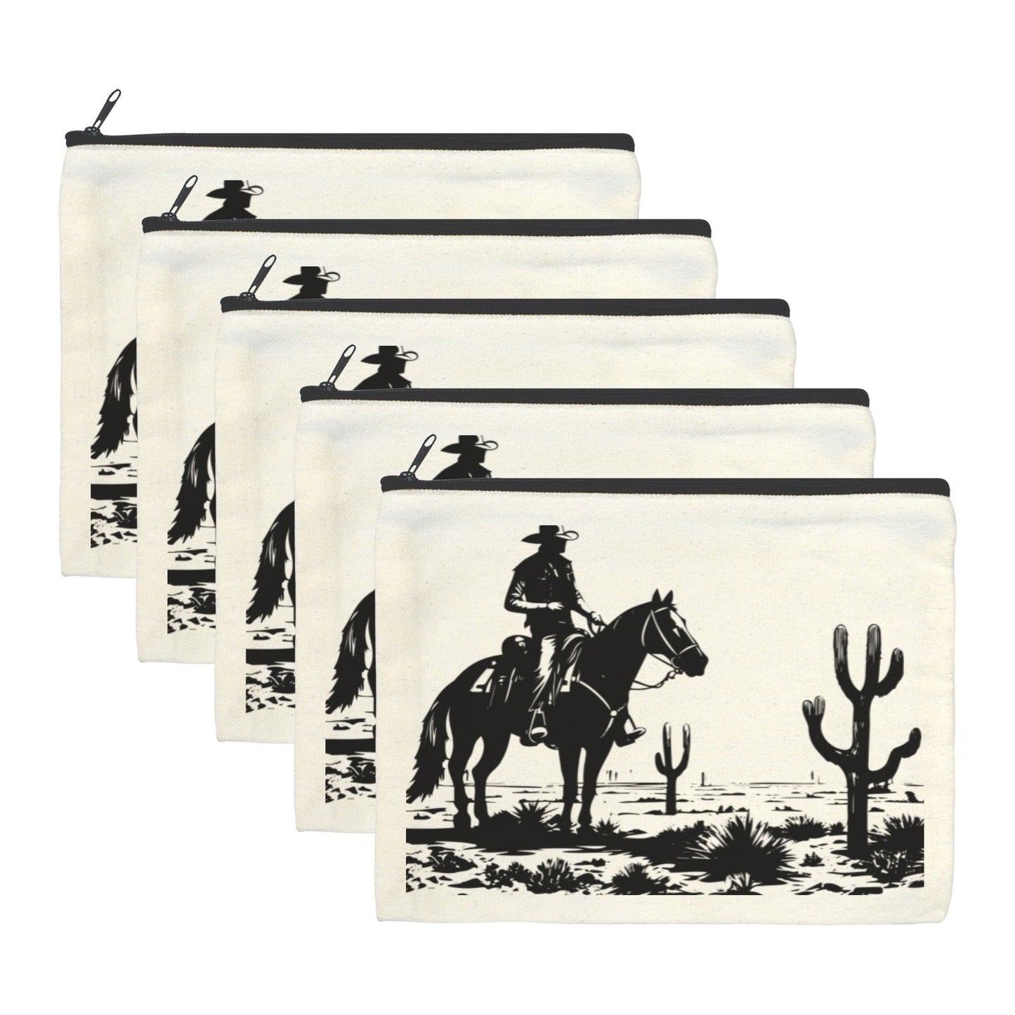 Baha Ranch Black White Desert Cosmetic Bag Pack of 5 Made in America