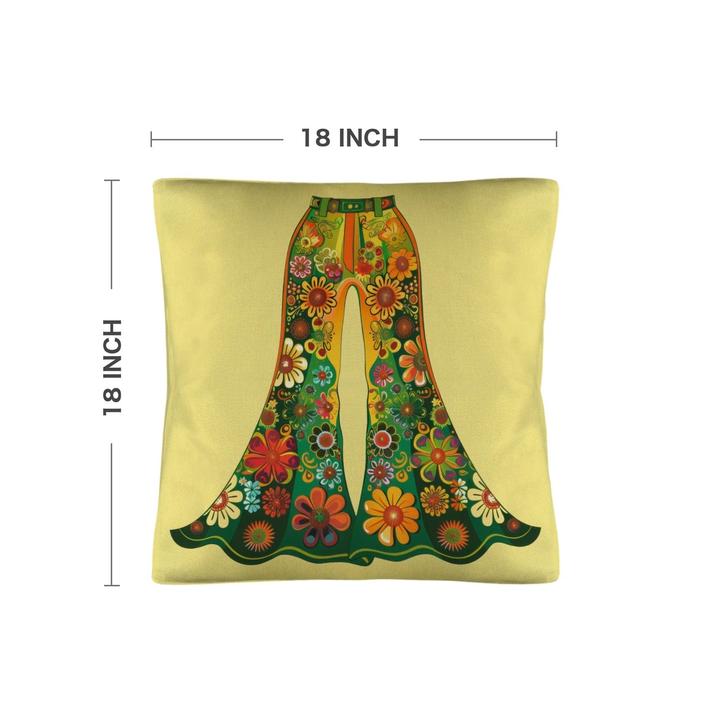 Baha Ranch Floral Bell Bottoms Pillow Case Made in America