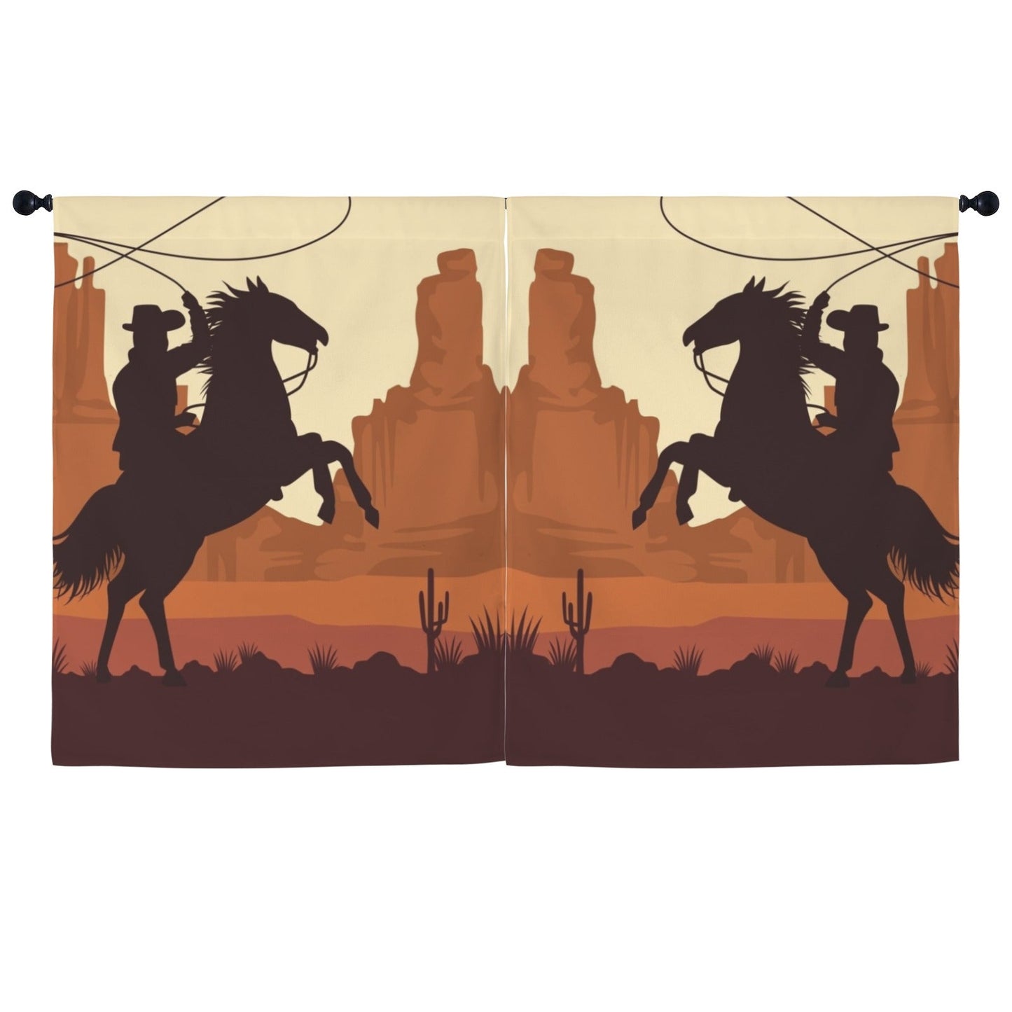 Baha Ranch Desert Cowboy Curtains 52"x63" (2-Piece) Made in America