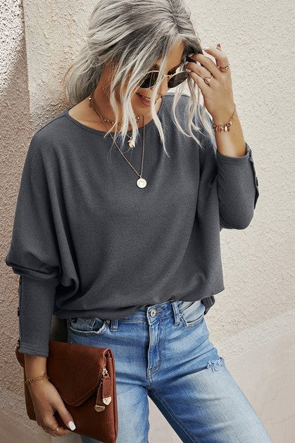 BUTTON SLEEVE TOP