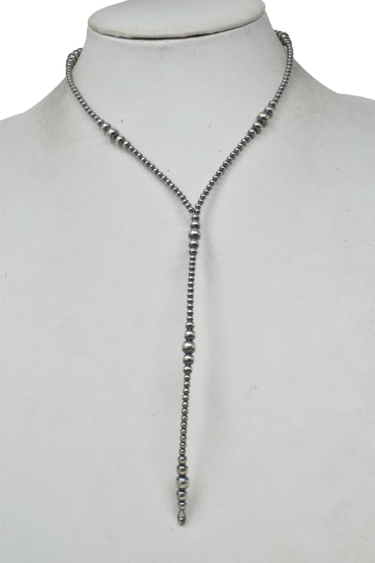 Graduated Navajo Pearl Lariat Necklace (16")