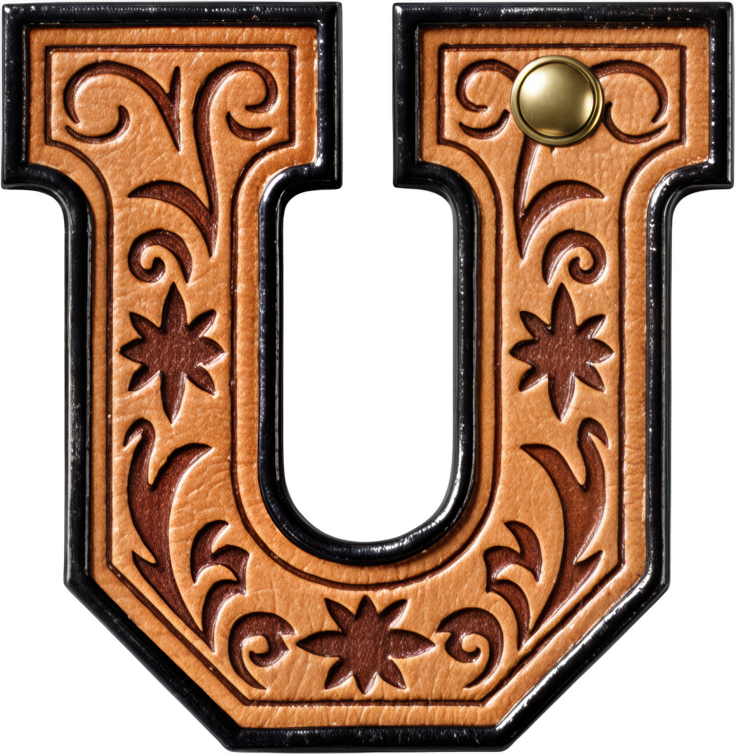 Baha Ranch Monogrammed Initial Western Leather Look Saddle Longhorn Cowboy Cowgirl Kitchen Dish Towels Made in America