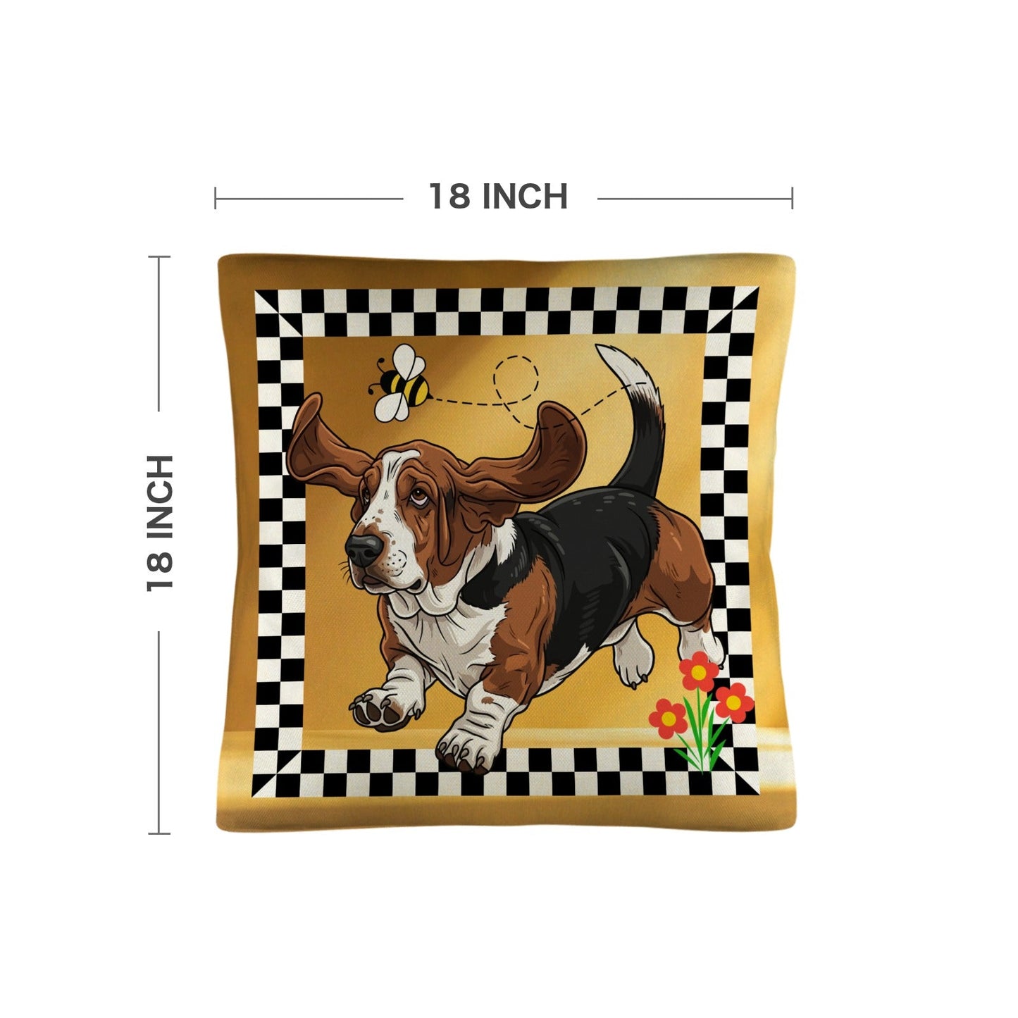 Baha Ranch Basset Hound Throw Pillow Case Made in America