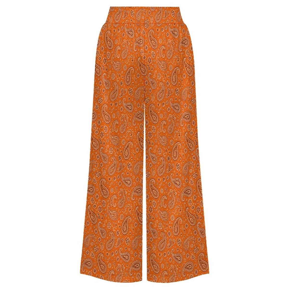 Baha Ranch Orange Paisley Bandana Wide Leg Pants