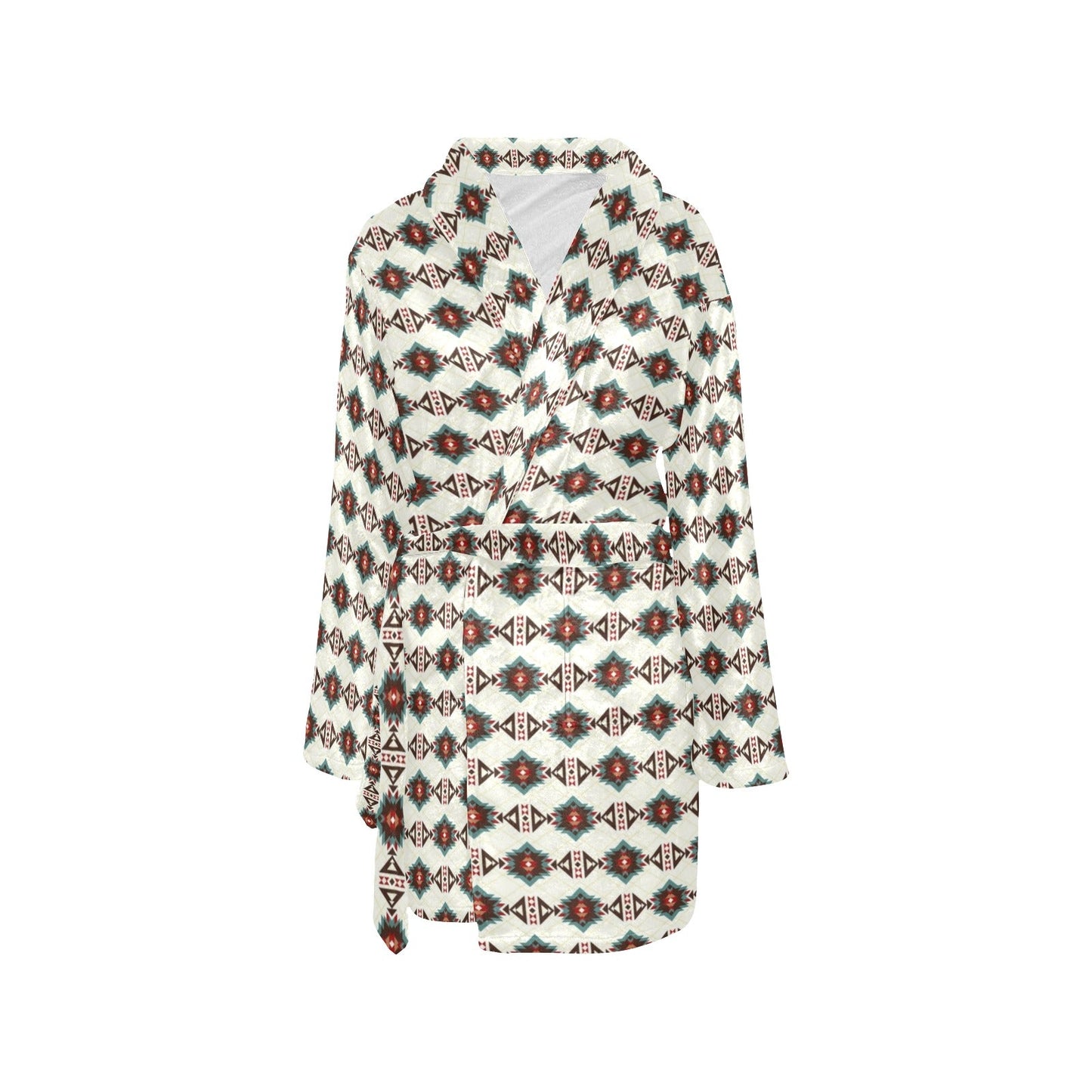 Baha Ranch White Aztec Women's Western Bath Robe