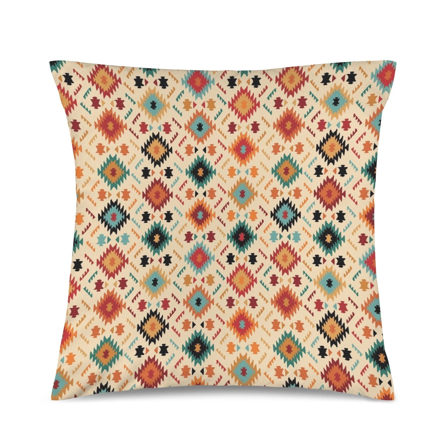 Baha Ranch Cream Aztec Velvet Soft Throw PIllow Case Made in America