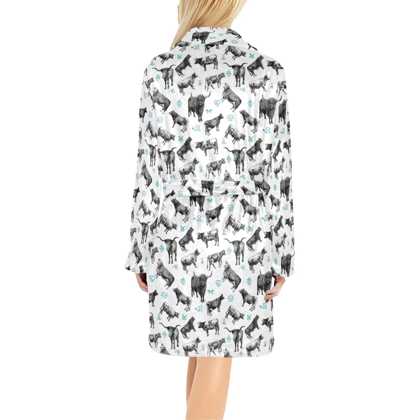 Baha Ranch Cattle and Brands Women's Western Bath Robe