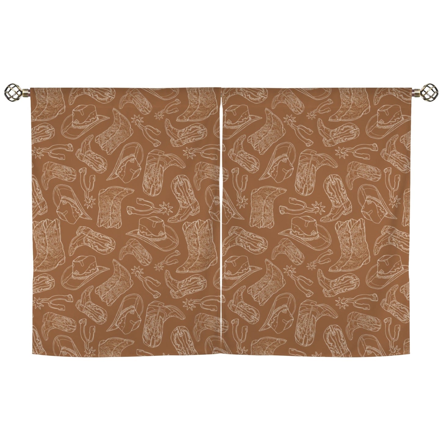 Baha Ranch Western Print Curtains Window Curtain 28"x40" (2-Piece) Made in America