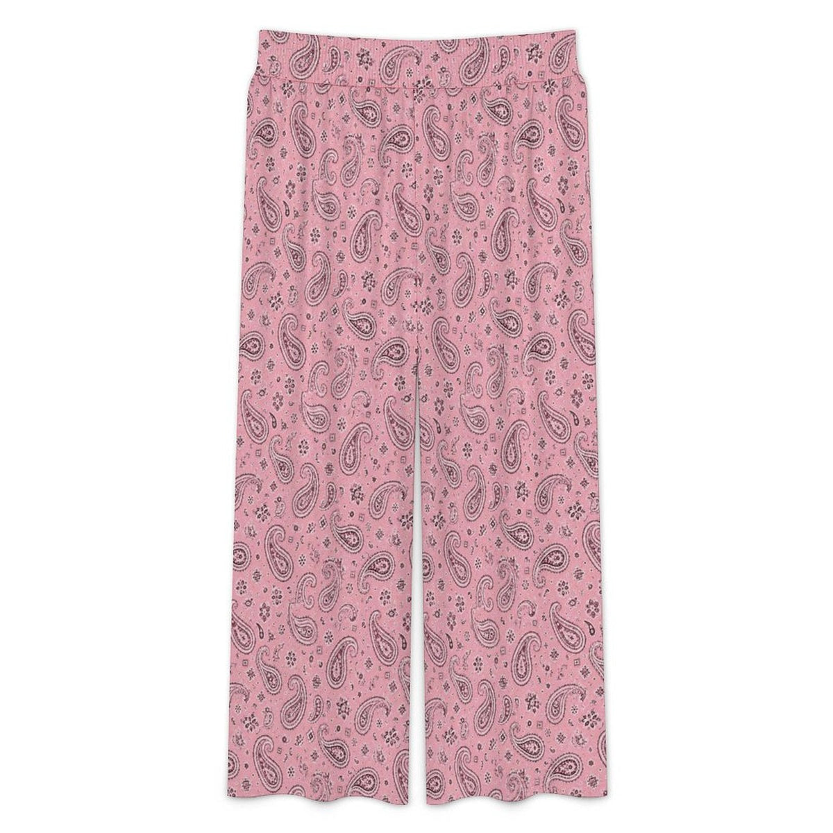 Baha Ranch Pale Pink with Gray Paisley Bandana Wide Leg Pants