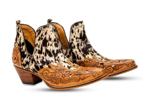 West Street Western Hand-Tooled Booties