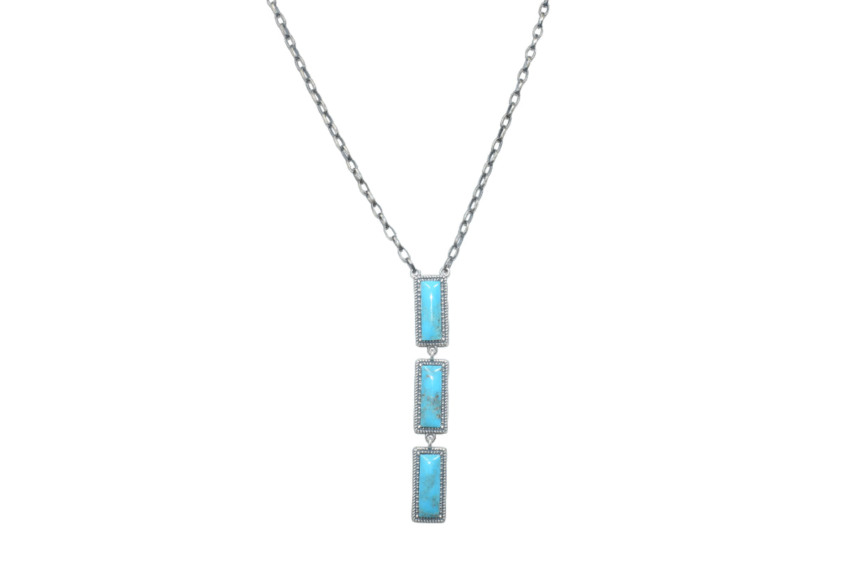 3 Turquoise Stone Lariat Necklace