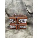 Tooled leather & Cowhide double decker jewelry box